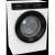 Gorenje WNHA62SASEU elöltöltős mosógép, fehér színben fekete betétekkel, oldalnézet