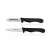 Metaltex MX258131 peeler and paring knife set, stainless steel, black handle