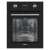 MPM MPM-45-BO-23C built-in oven, black, front view, open door