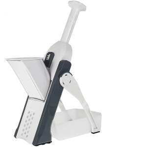 4-in-1 Foldable Manual Vegetable Slicer, Mandoline Type, Grey/White