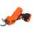 Black+Decker BCPP18B-XJ cordless pruning shears, orange and black, angled view