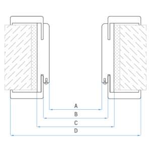 Wymiary ramy drzwi, pokazujące szerokość, wysokość i głębokość ramy - Drzwi wewnętrzne