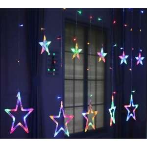 DGM Karácsonyi csillag fényfüzér, függöny típusú, többszínű (RGB)