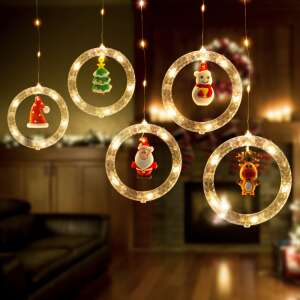Family LED-es fényfüggöny - mikulás - 1,8 x 0,5 m - 125 melegfehér LED 79515936 