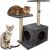 4-Tier Gray Cat Tree with Scratching Posts and Condo, cats using it