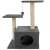 Purlov 4 level cat scratching post with a house, grey