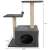 Dimensions of the Purlov 4 level cat scratching post with a house, grey