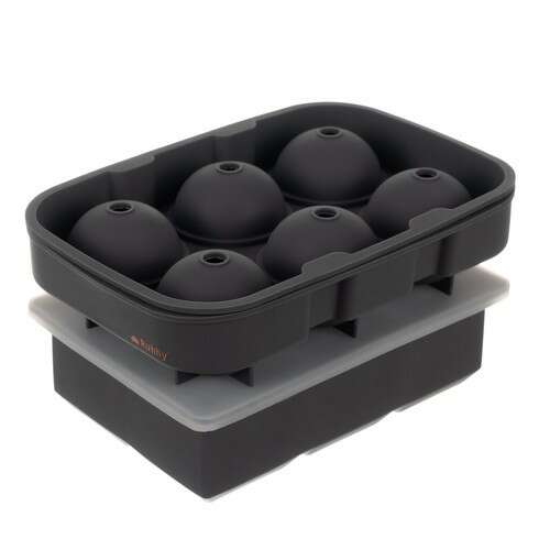Ice cube tray set with round and square ice molds, perfect for cocktails and drinks