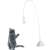 Mercaton® interactive cat toy with suction cup, flexible steel rod, feathers and bells to attract attention, 90 cm, white, cat playing with the toy