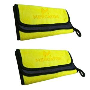 Șervețele de curățare din microfibră profesionale Mercaton, pachet de 2, galben și gri, 800GSM, 30x60cm, ultra absorbante, eliminatoare de praf, pentru detaliile mașinii, multifuncționale - Lavete din microfibre