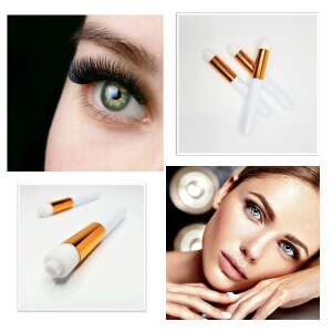 Perie compacte Mercaton® pentru curățarea genelor, alb și auriu, 10 cm, colaj cu exemple de utilizare - Perie pentru animale, mașină de tuns, foarfece, mașină de tăiat gheare