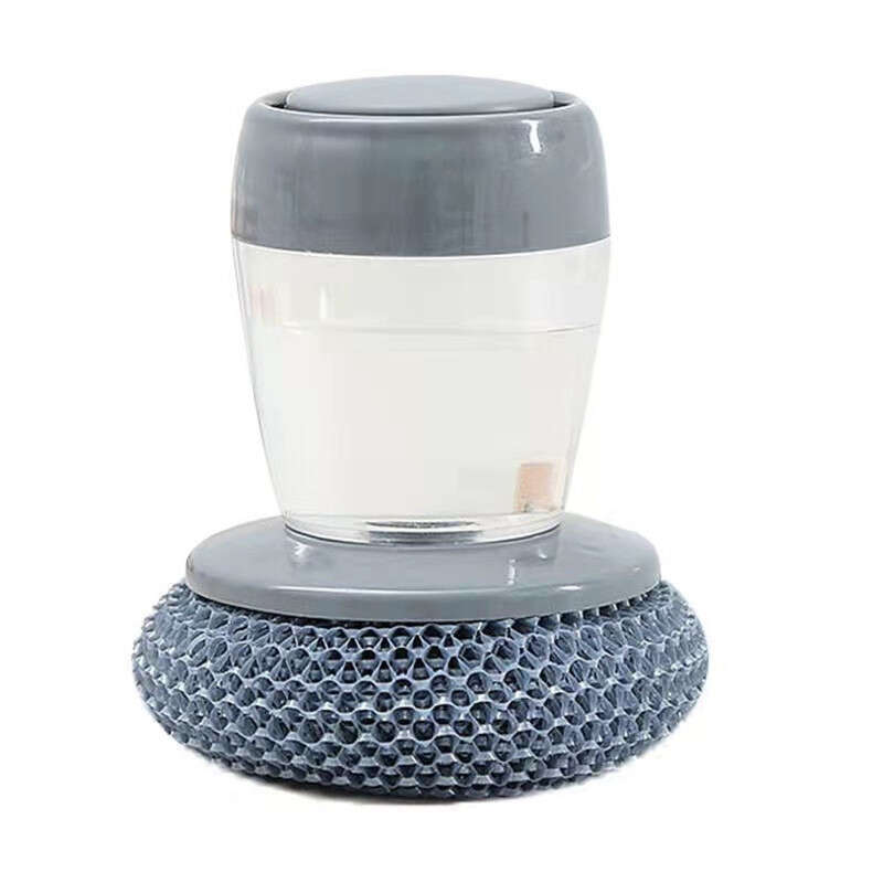 4 pcs Mercaton® Wire Sponge and Plastic Dish Soap Dispenser Set, 10 x 9 cm, Grey