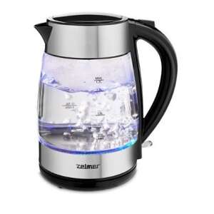 Електрическа кана Zelmer ZCK8011, 1,7 L, 2200 W, със стъклен корпус и LED осветление - Zelmer