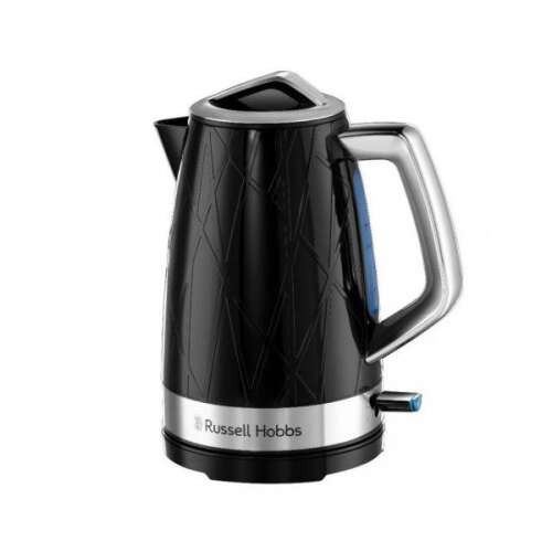 Russell Hobbs Structure schwarzer Wasserkocher, 1,7L, 2400W, Edelstahl, schwarzer Elektro-Wasserkocher