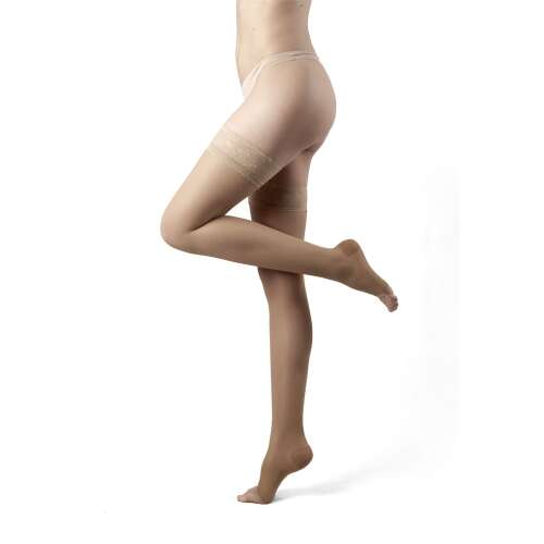 Veera kompressziós harisnya, 140 DEN, 4-es méret, testszín, nyitott lábfejjel, orvosi minőségű, visszér, ödéma, fáradt lábak