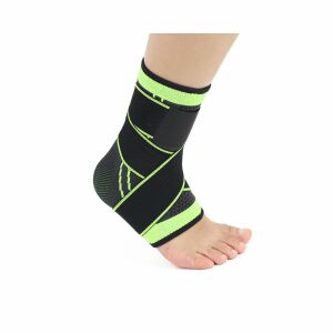 VivaFit bokaszorító stabilizáló pántokkal, fekete és zöld bokavédelem - Vivafit