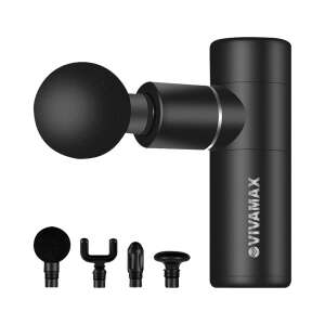 Vivamax IntenseGun Vibe masszázspisztoly, fekete, 4 cserélhető masszázsfejjel - Szépség & Egészség