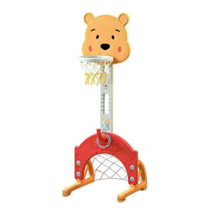 Set de joaca pentru copii 4 in 1 cu inaltime reglabila, portocaliu-galben 142226452 - Baschet