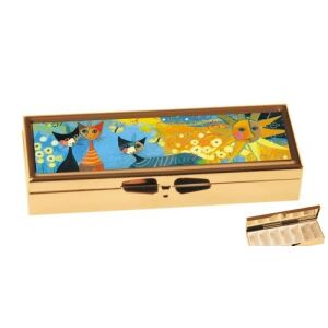 Wachtmeister Dolce Vita gyógyszeres doboz macska mintával és nyitott nézet - Gyógyszeradagoló