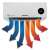 Powermat PM-GC-3000DL ceramic heater, wall mounted, with arrows showing air flow direction