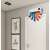 Powermat PM-GC-3000DL ceramic heater, wall mounted, above a door, showing air flow direction