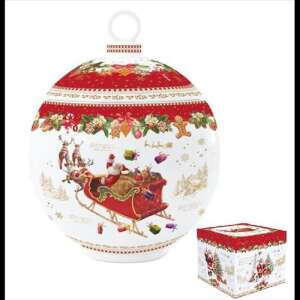 Porcelán keksztároló gömb 18x23cm, dobozban, Christmas Memories 78950753 - Ételtárolás
