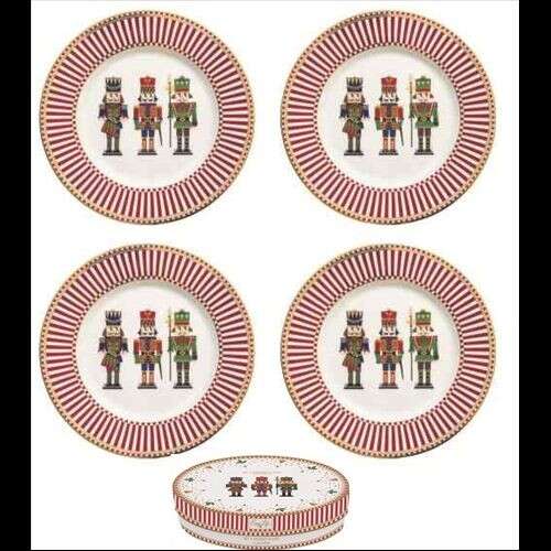 Easy Life Nutcracker Porcelán Desszerttányér szett, 4 darabos, 19cm, dobozban