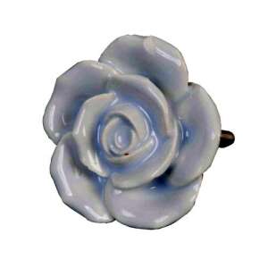 Fehér kerámia rózsa ajtófogantyú, 4,5cm, Clayre-Eef - Clayre & Eef