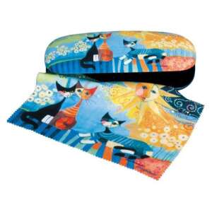 Etui na okulary Rosina Wachtmeister Dolce Vita z ściereczką do czyszczenia, z kolorowym wzorem z kotami - Opatrunek dodatkowy