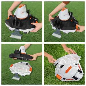 Kollázs a Bestway AquaRover medencetisztítóról, kezelés közben és a szűrő eltávolítva - Bestway