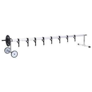 vidaXL medencefólia-tekerő, rozsdamentes acél alap, teleszkópos, 6,3 m, fekete és ezüst - Medence és strandjáték