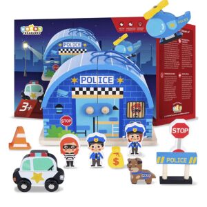 Rendőr állomás - fa játék (WOODEN POLICE SET)