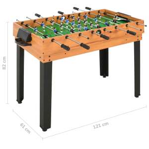 vidaXL juharfaszínű 15 az 1-ben játékasztal 121 x 61 x 82 cm 76519925 Csocsóasztalok és kiegészítők