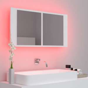 LED Badezimmerschrank mit Spiegel - 90x45 cm, rote Umgebungsbeleuchtung - Badezimmerschrank