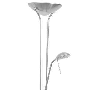 vidaXL állítható LED állólámpa olvasólámpával, ezüst, modern design - Állólámpa