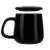 Ruhhy Schwarze Keramik Tasse mit Deckel, Modernes Design