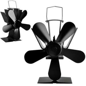 Kaminer Fireplace Fan, 5-blade, black, 2-pack - Home & Garden