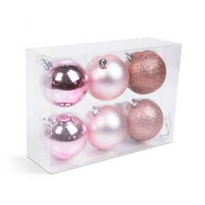 Set of 6 pink and rose gold Christmas tree ornaments - Christmas tree ornament