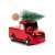 Red truck with Christmas tree ornament, 10 x 4.5 x 8 cm