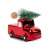 Red truck with Christmas tree ornament, 10 x 4.5 x 8 cm