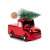 Red truck with Christmas tree ornament, 10 x 4.5 x 8 cm