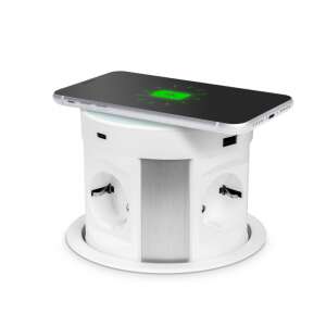 Rejtett Elosztó hidden power strip with wireless charging and USB ports - Power Strip