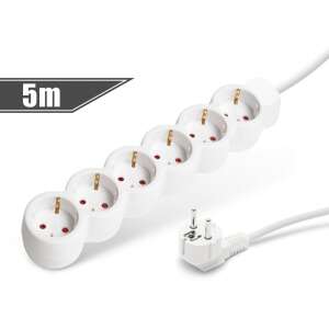 6-outlet power strip with 5m cable - Delight Power Strip
