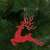 Christmas Tree Ornament - Glitter Reindeer - 12 cm - Red/Gold/Silver - 4 pcs / pack 76536584