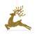 Gold glitter reindeer Christmas tree ornament