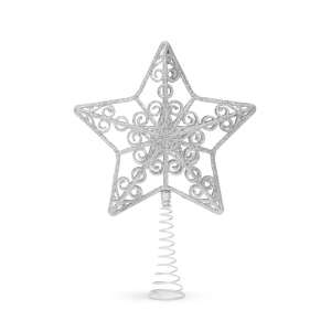 Christmas Tree Topper - Star Shaped - 20 x 15 cm - Silver