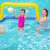 Family playing water polo with Bestway inflatable goal