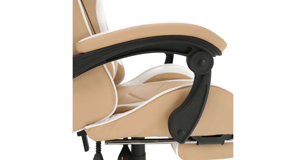 Ozge 2 New K136_64 Office and Gamer chair with neck and waist cushions  #beige-white