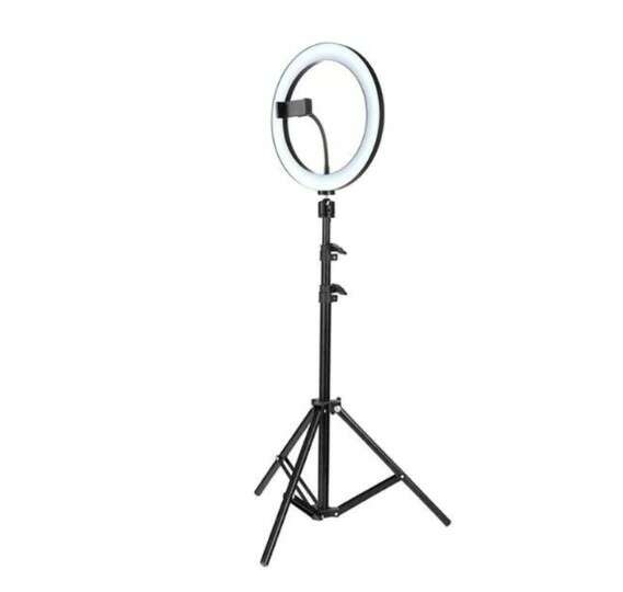 General Ring Light, 30 cm / 12 inch LED, USB connection, 3 lighting modes, with phone holder, 210 cm stand