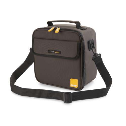 Ibili Lunch Away insulated lunch bag, black with orange accents, with shoulder strap